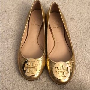 SOLD!!! Tory Burch Metallic Gold Ballet Flats